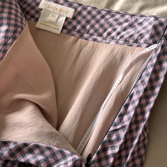 Anthropologie Rowan Pleated Gingham Shiny Midi Skirt - Picture 7 of 8